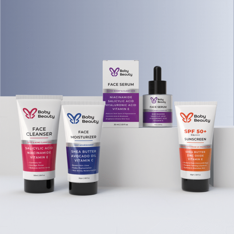 Face Cleanser + Face Serum + Moisturizer + Sunscreen – Combo | Cleanse, Treat, Hydrate & Protect