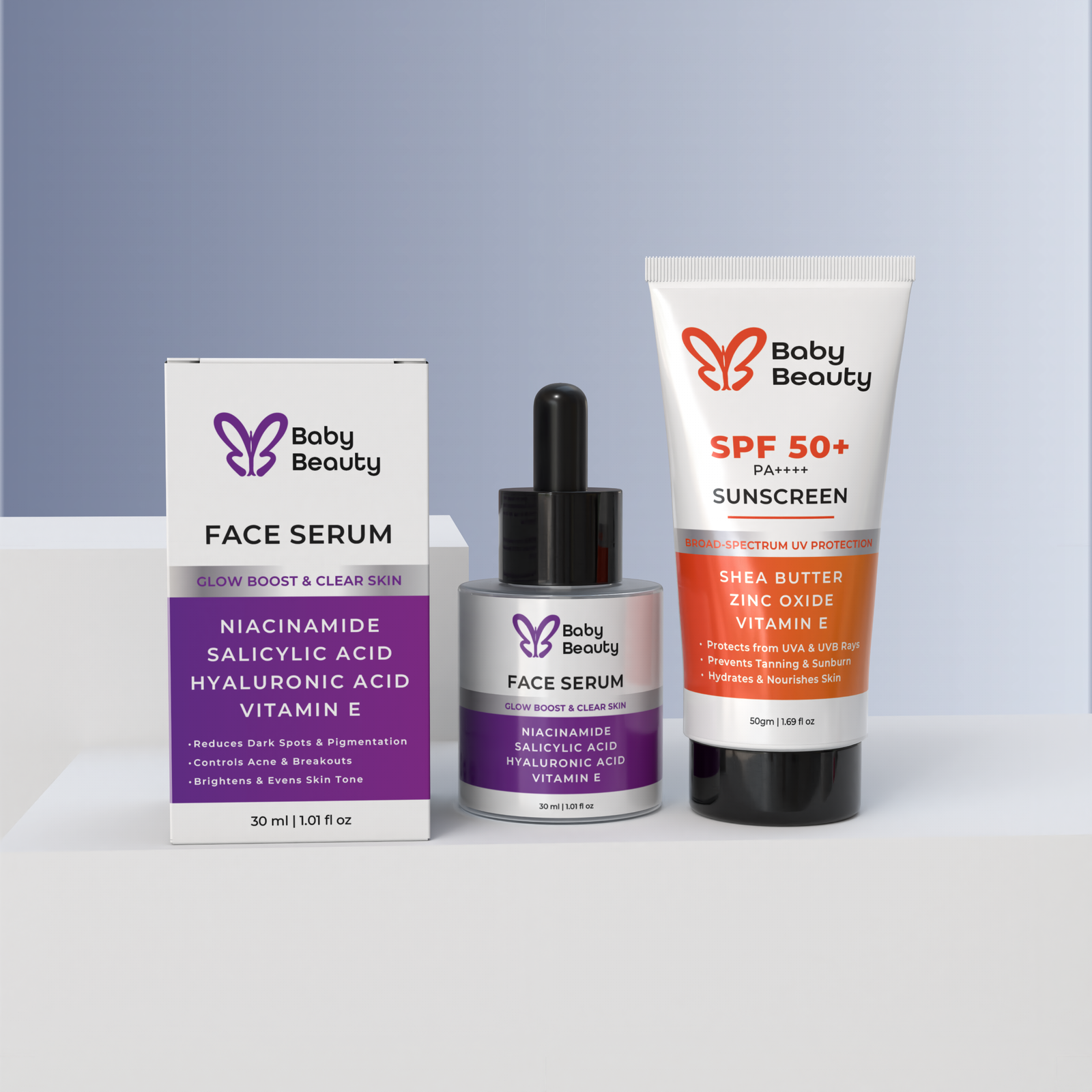 Sunscreen + Face Serum – Combo | Protect, Repair & Glow