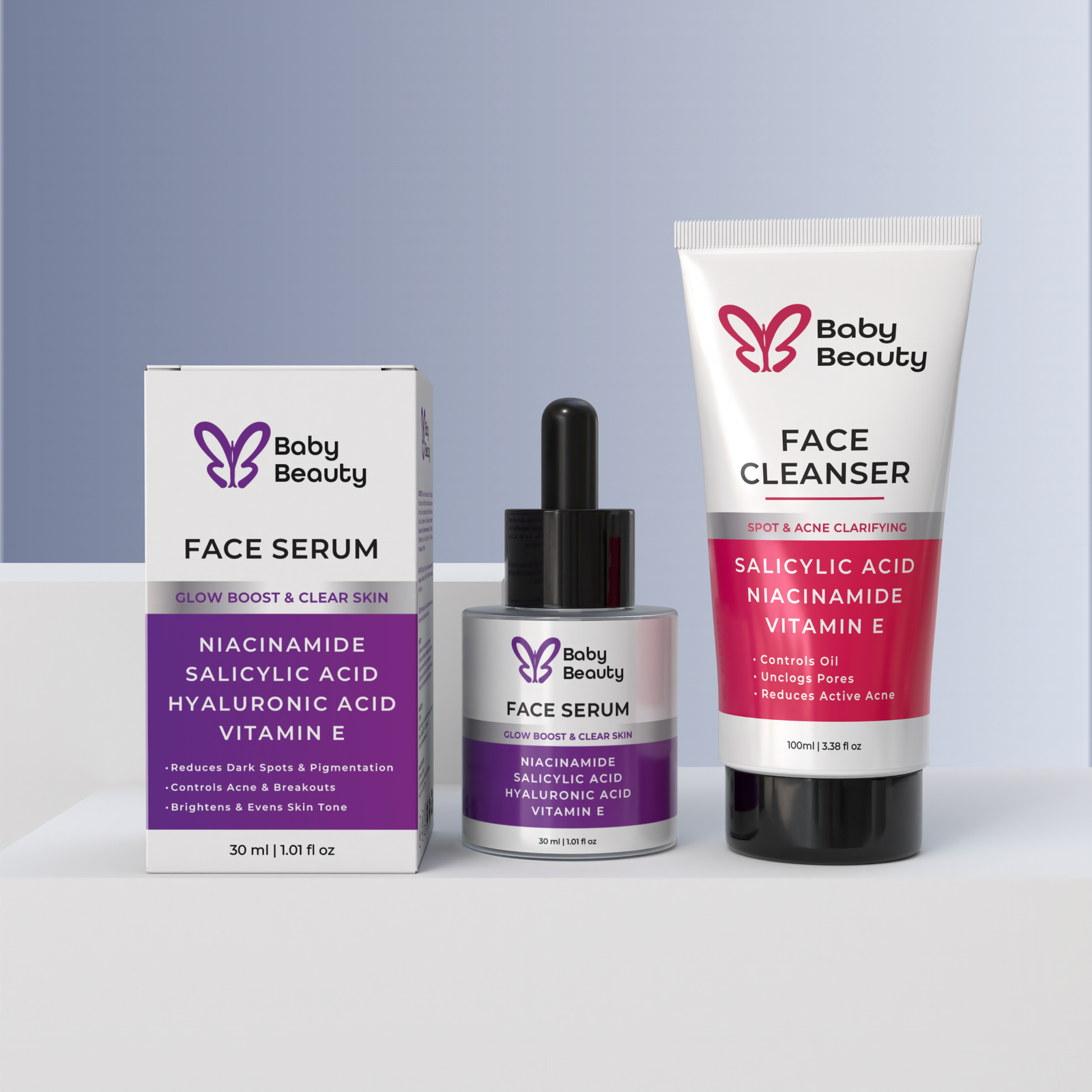 Face Serum + Face Cleanser – Combo | Purify, Repair & Glow