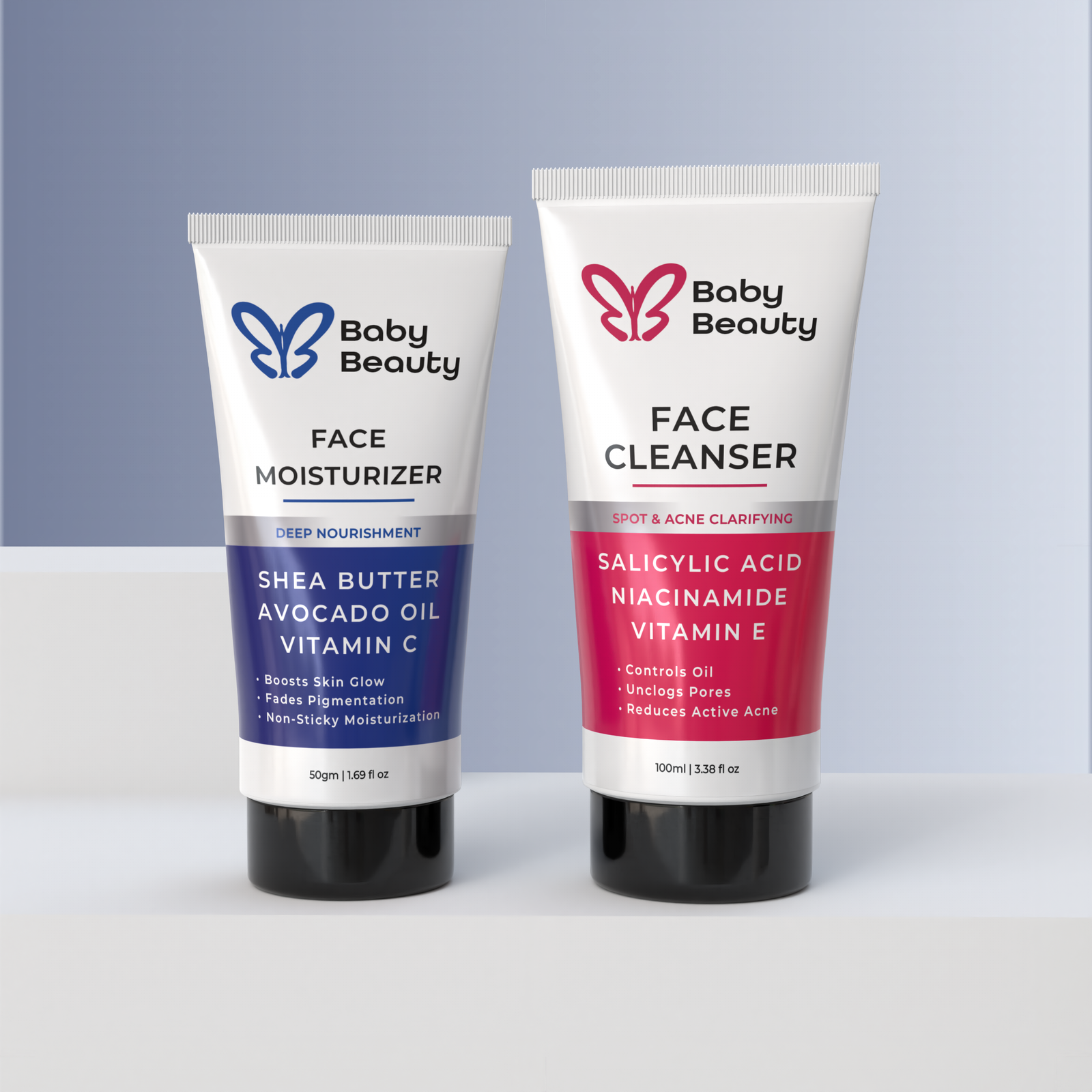 Face Cleanser + Moisturizer – Combo | Cleanse, Hydrate & Glow